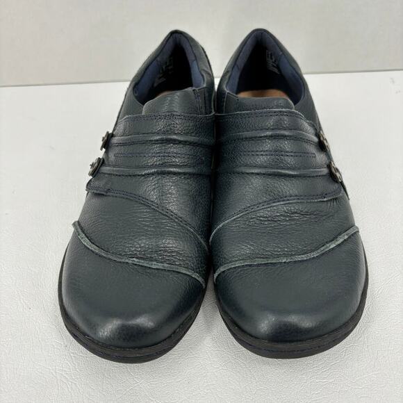 Clarks Collection Fianna Still Loafer Casual Comfort Shoes Blue Leather Size 8.5 - Picture 2 of 8